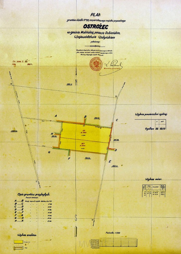 KKE 5961.jpg - Dok. Parcelacja, Ostrożec, gmina Malin, powiat Dubno, 1925/1933 r.